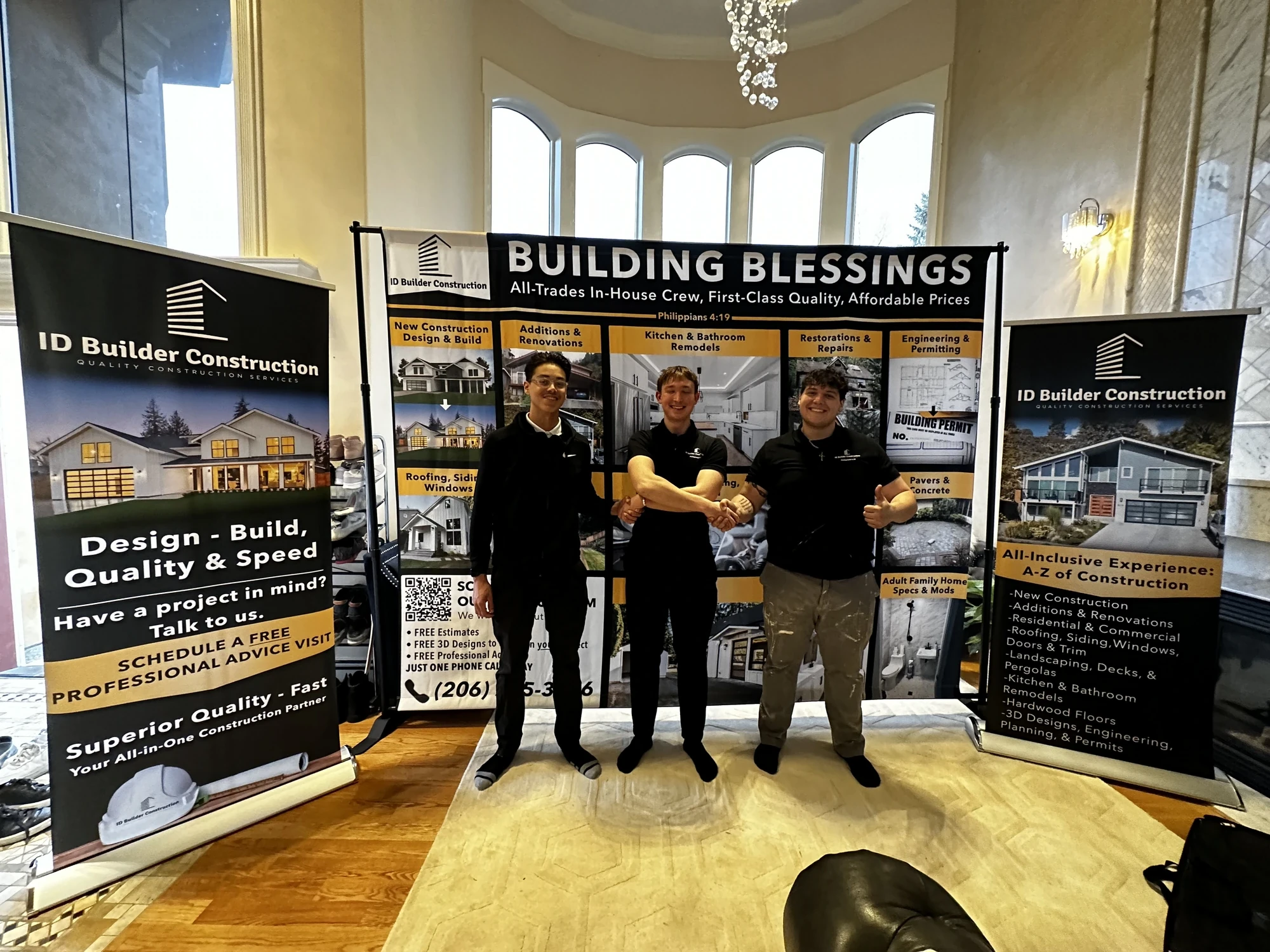 ID Builder Construction crew at their event booth